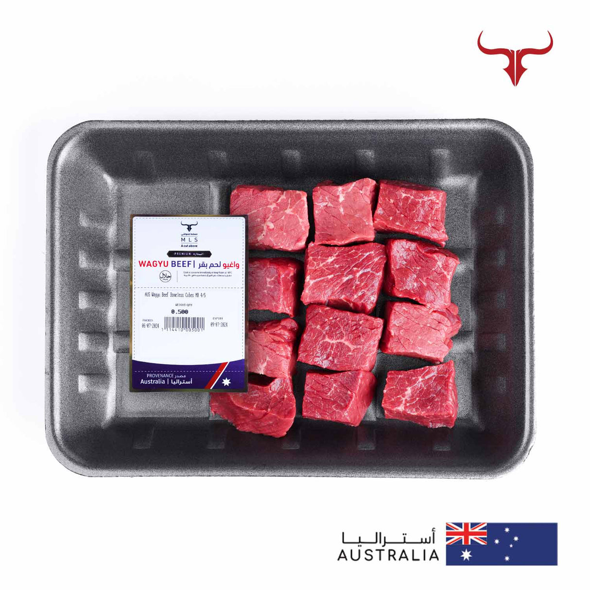 AUS Wagyu Beef Boneless Cubes MB 4/5 Muscat Livestock