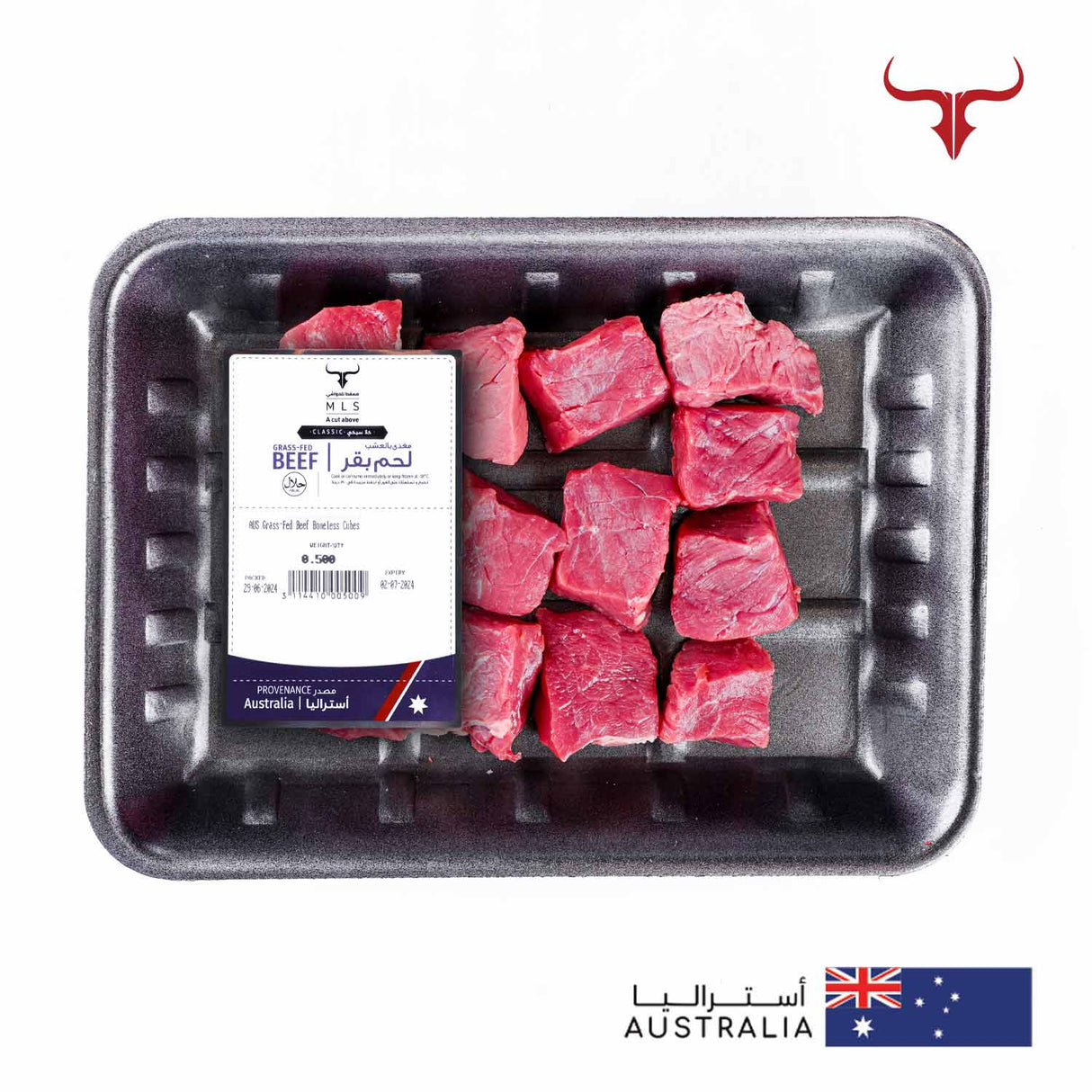 AUS Grass-Fed Beef Boneless Cubes Muscat Livestock