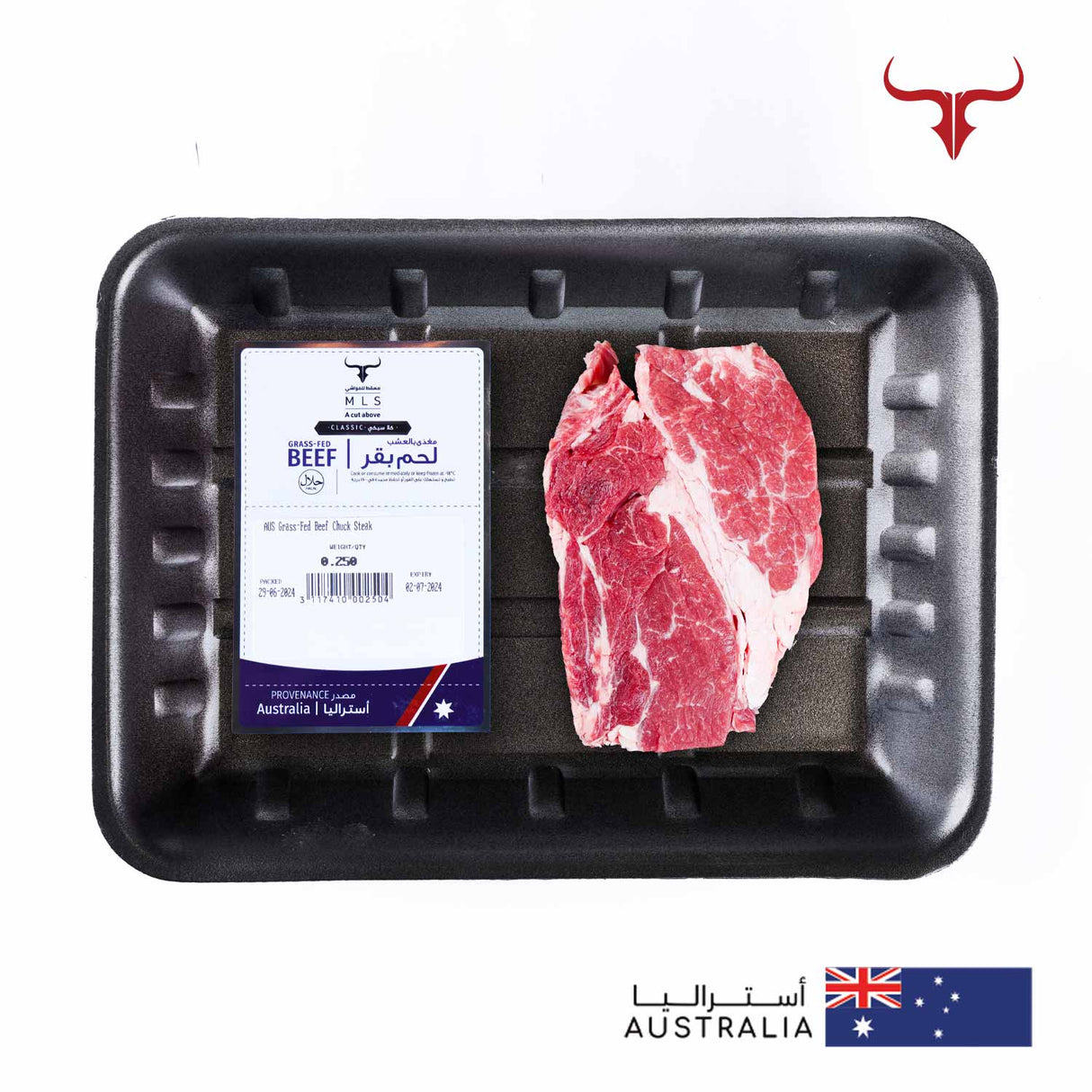 AUS Grass-Fed Beef Chuck Steak Muscat Livestock