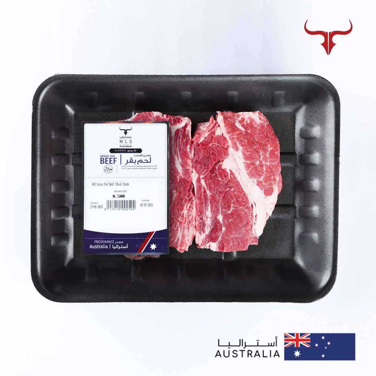 AUS Grass-Fed Beef Chuck Steak Muscat Livestock