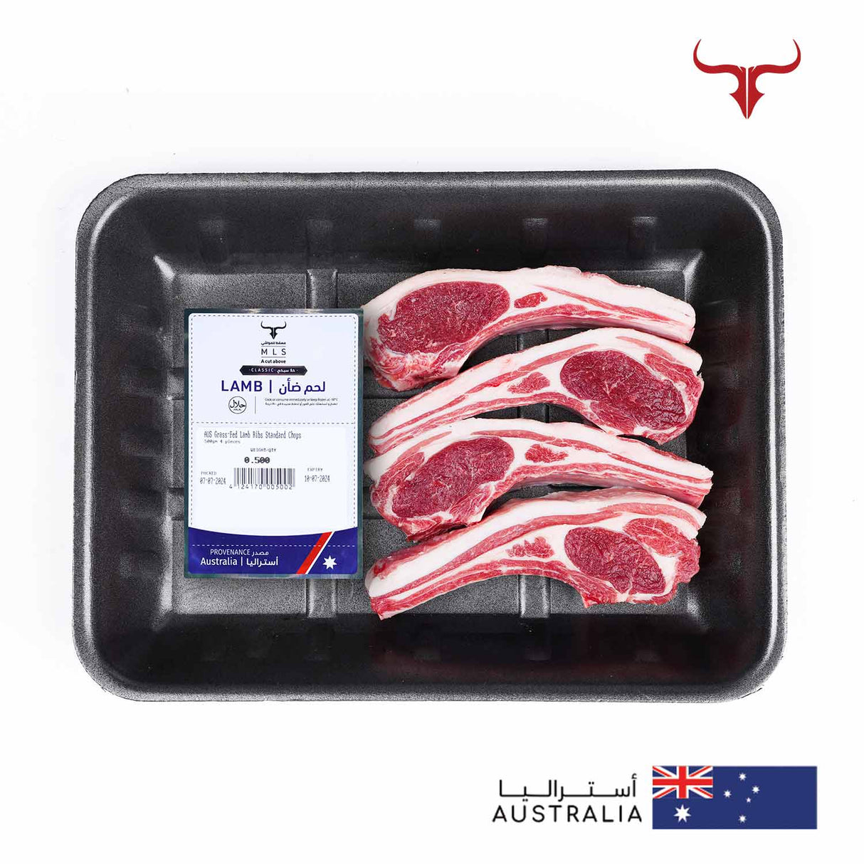 AUS Grass-Fed Lamb Ribs Standard Chops Muscat Livestock