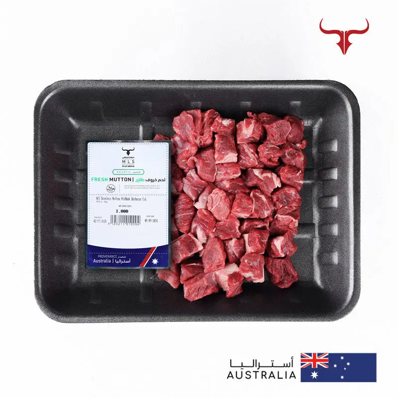 AUS Boneless Mutton Mishkak Barbecue Cubes Offer 1kg Muscat Livestock