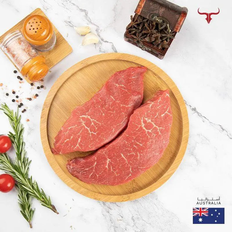 Muscat Livestock Australian Black Angus Beef AUS Grain-Fed Black Angus Beef Knuckle Steak MB2+ 250gm x 2 Steaks