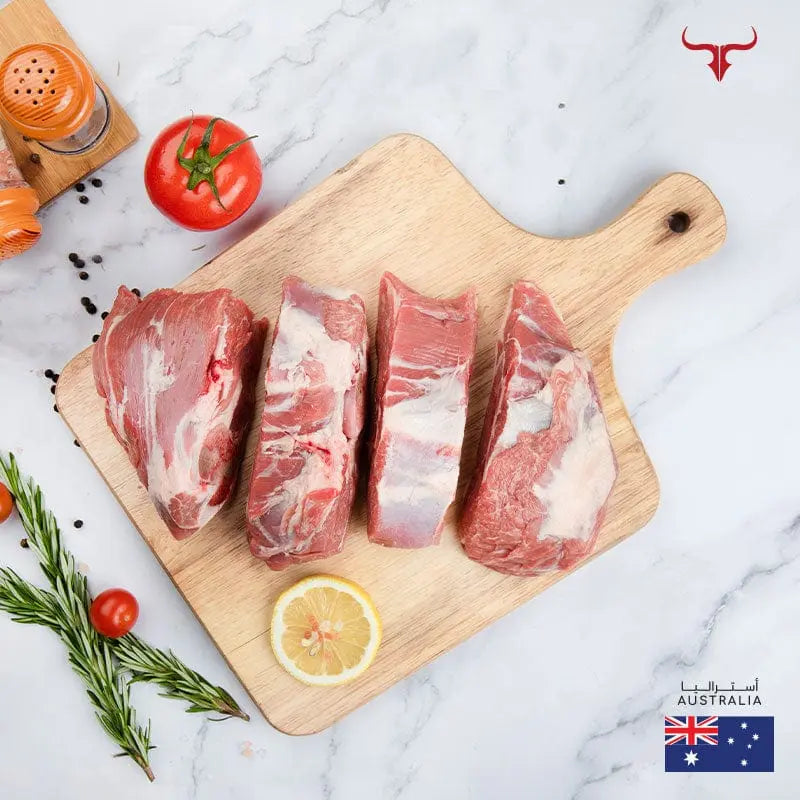 Muscat Livestock Australian Lamb 1kg Leg Slices AUS Bone-in Lamb Leg