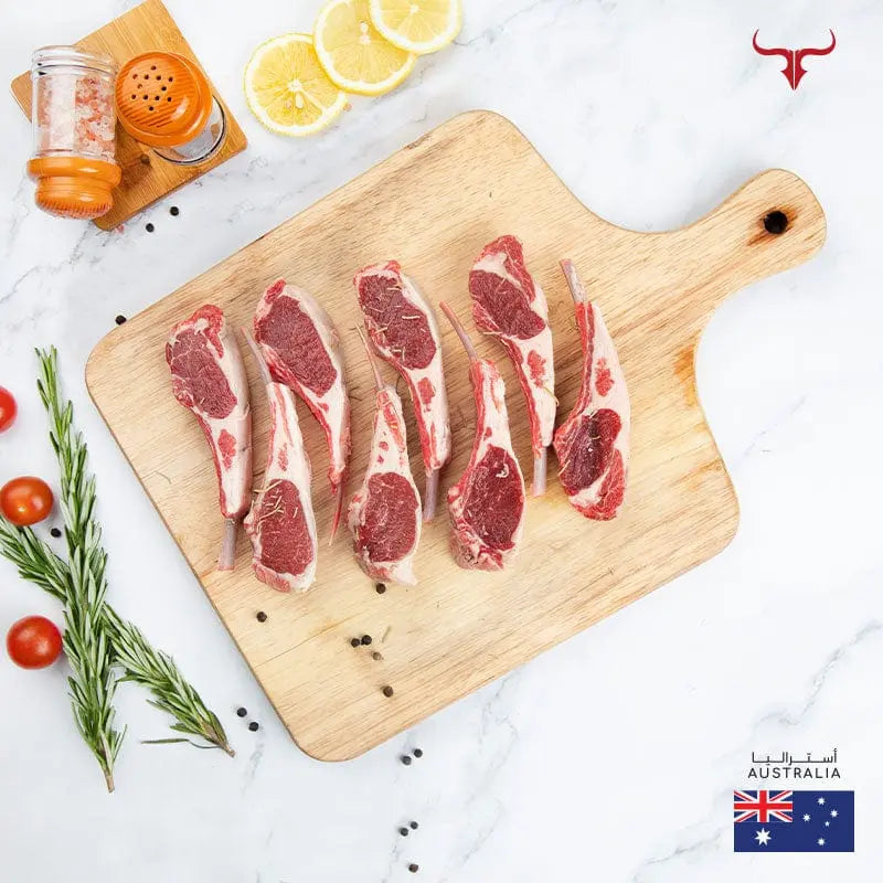 Muscat Livestock Australian Lamb AUS Bone-in Lamb Ribs Frenched Cap Off 4 - 5 pieces 500gms