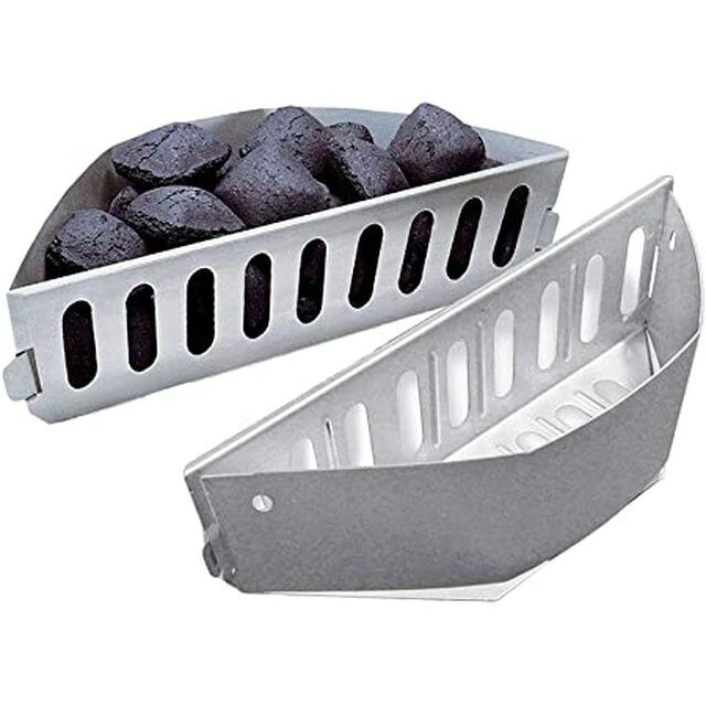 Charcoal Briquette Holders, Zinc, Set 2pcs. Size 36x13xh8cm