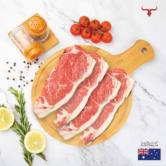 4 steaks offer AUS Angus Beef Striploin 250gm x 4