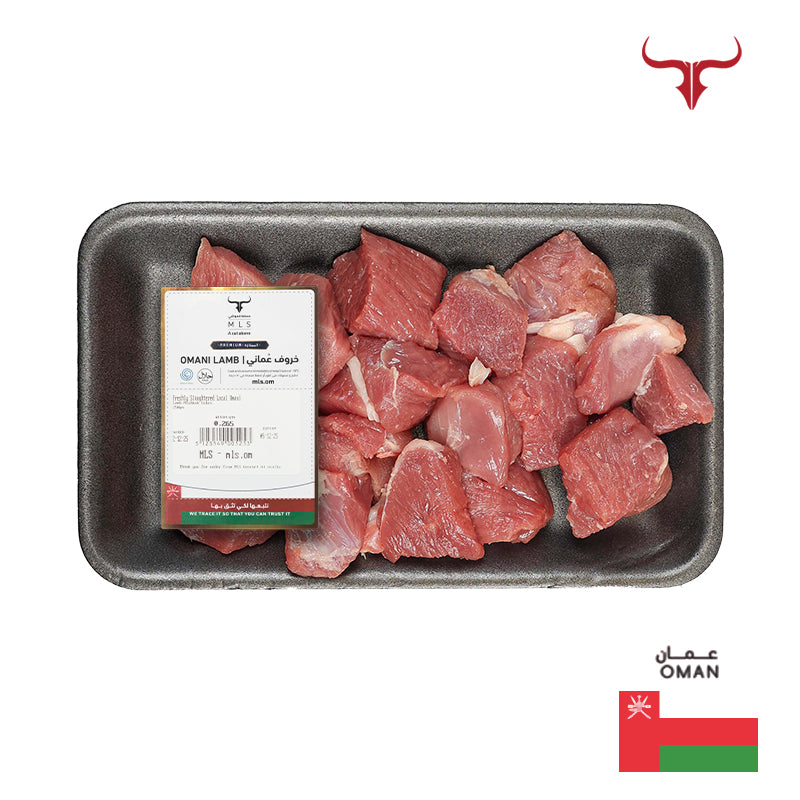 مكعبات مشاكيك لحم خروف عماني محلي طازج مذبوح