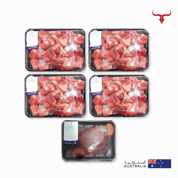10kg AUS Mutton Bone-in Cubes Box