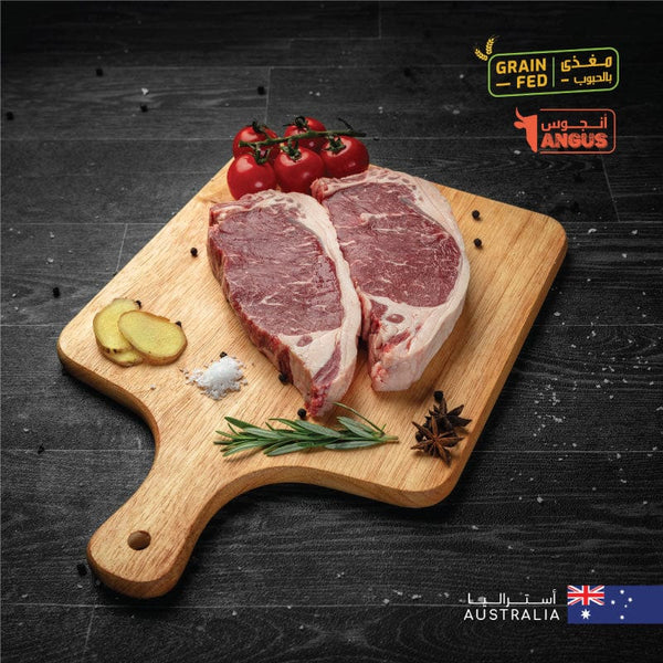 Muscat Livestock Australian Black Angus Beef AUS Angus Beef Striploin Steak 250gm x 2