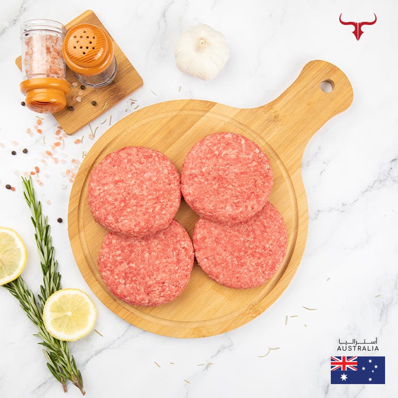 Muscat Livestock Australian Grass-fed Beef AUS Beef Burger 125gm x 4 patties-Unseasoned
