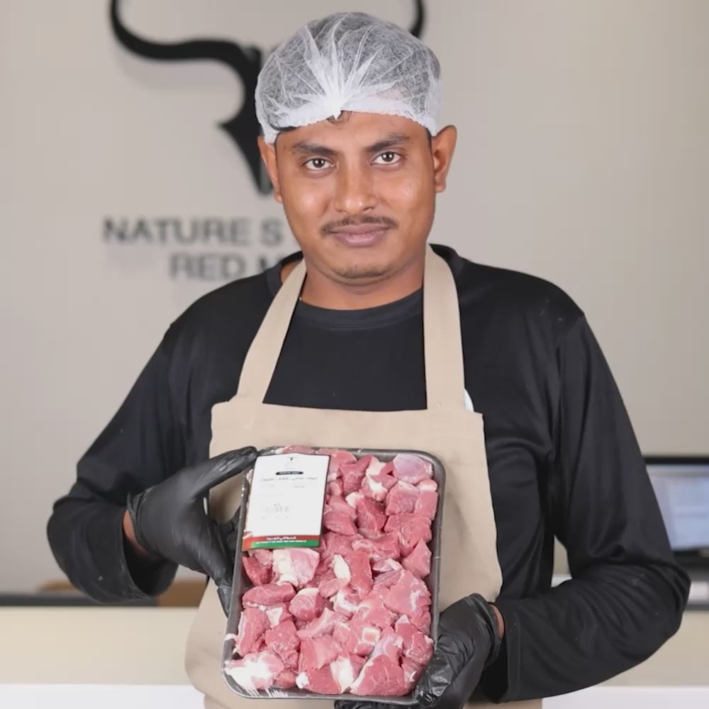 Freshly Slaughtered Local Omani Lamb Mishkak Cubes