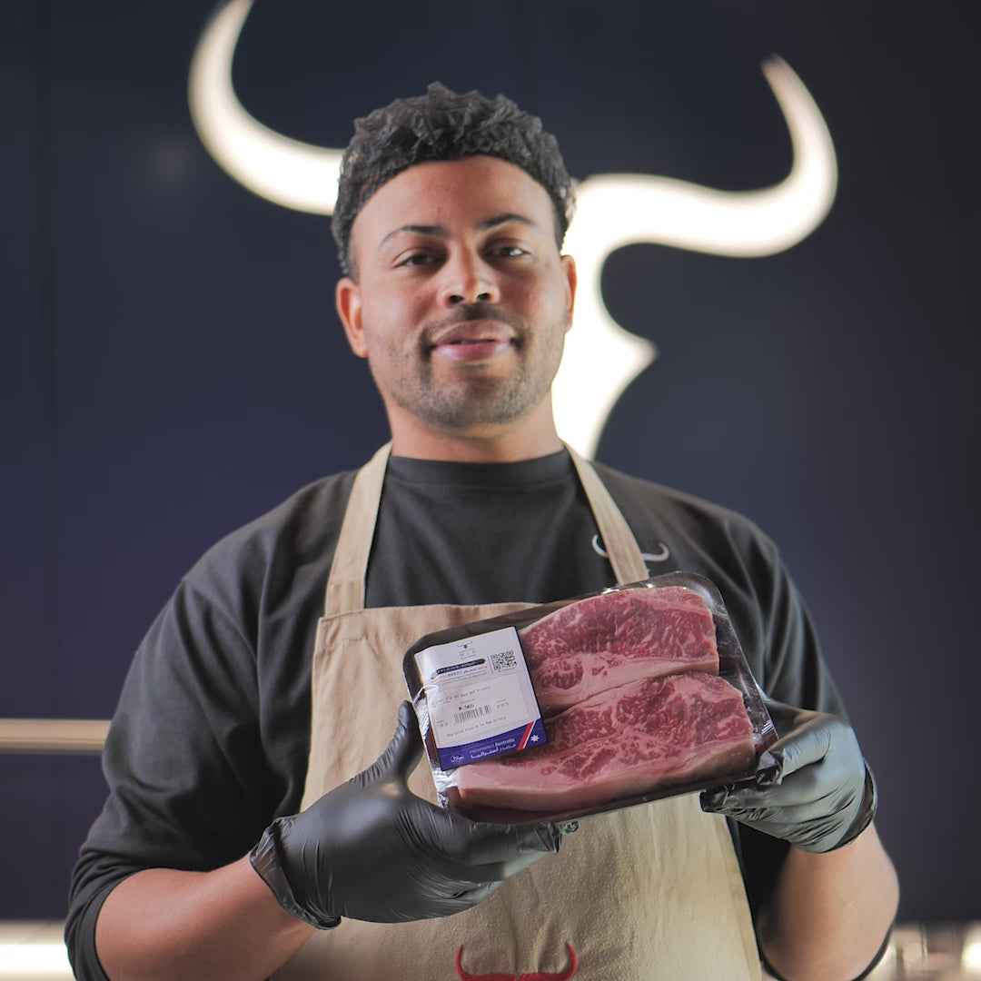 2 steaks offer AUS Wagyu Beef Striploin Steak MB 6/7