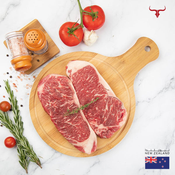 Muscat Livestock 2 steaks of 250gm Each NZ Wagyu Beef Striploin Steak MB 5/6