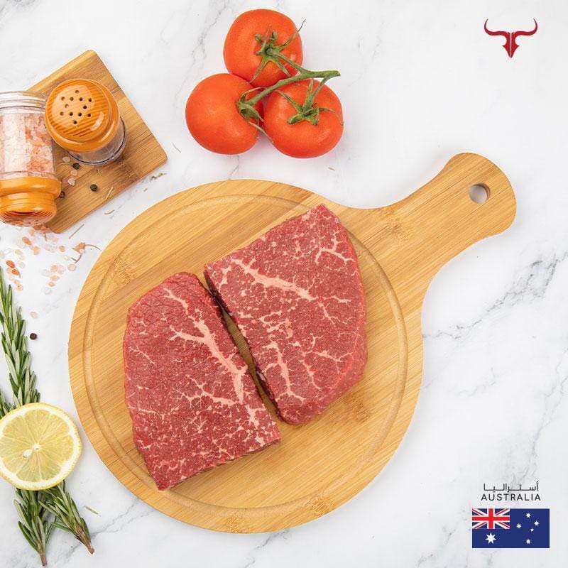 Muscat Livestock Australian Black Angus Beef AUS Grain-Fed Black Angus Beef Topside Steak MB2+ 250gm x 2 steaks