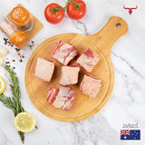 Muscat Livestock Australian Black Angus Beef AUS Grain-Fed Black Angus Short Ribs Bone-in Cubes 500gm