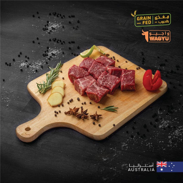 Muscat Livestock Australian Wagyu Beef AUS Wagyu Beef Boneless Cubes MB 4/5
