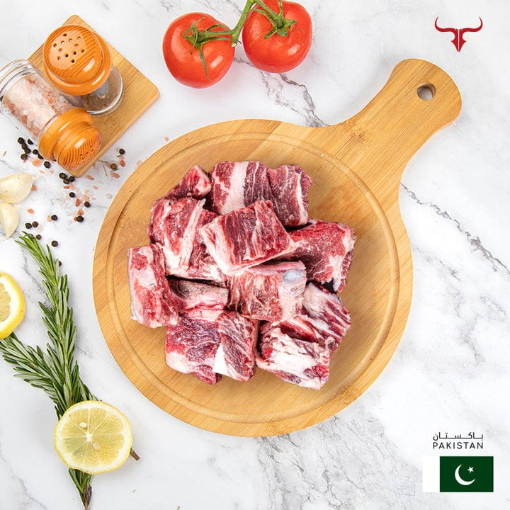 Muscat Livestock Fresh Pakistani Beef PAK Beef Bone-in Cubes Offer 1kg