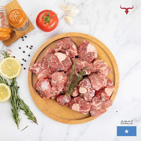 Muscat Livestock Fresh Somali Lamb 500GM SOM Fresh Lamb Bone-in Cubes 500gm