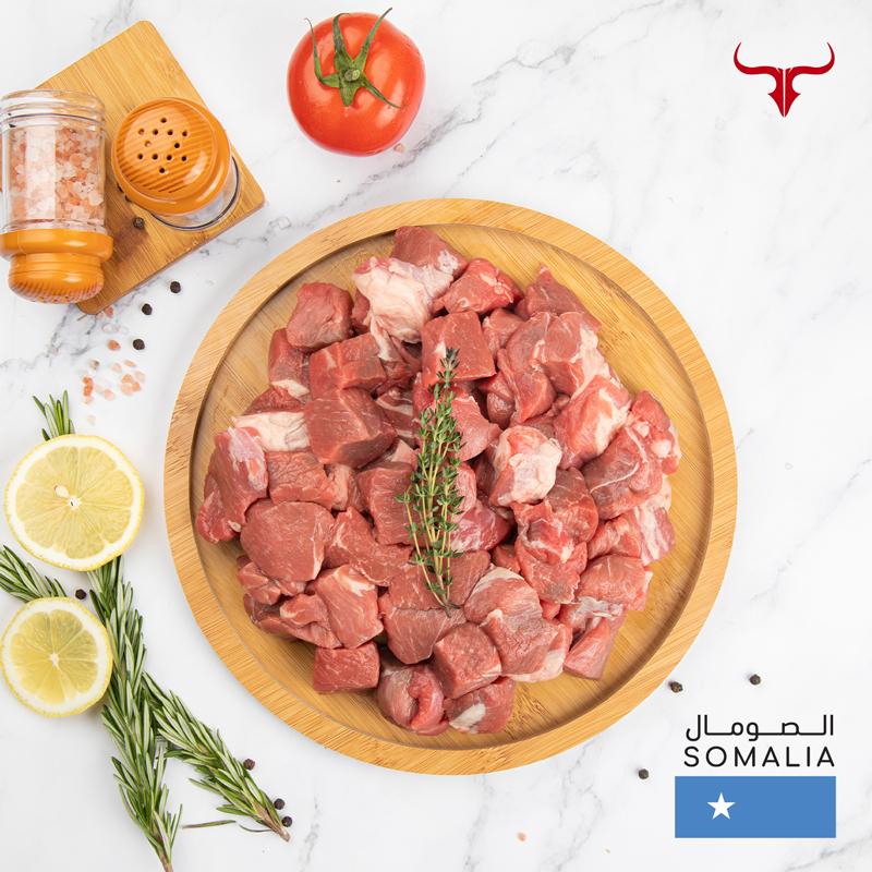 Muscat Livestock Fresh Somali Lamb SOM Boneless Mutton Mishkak Barbecue Cubes Offer 1kg