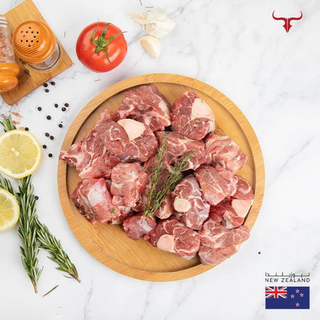 Muscat Livestock New Zealand Lamb 500GM NZ Bone-in Lamb Cubes 500gm