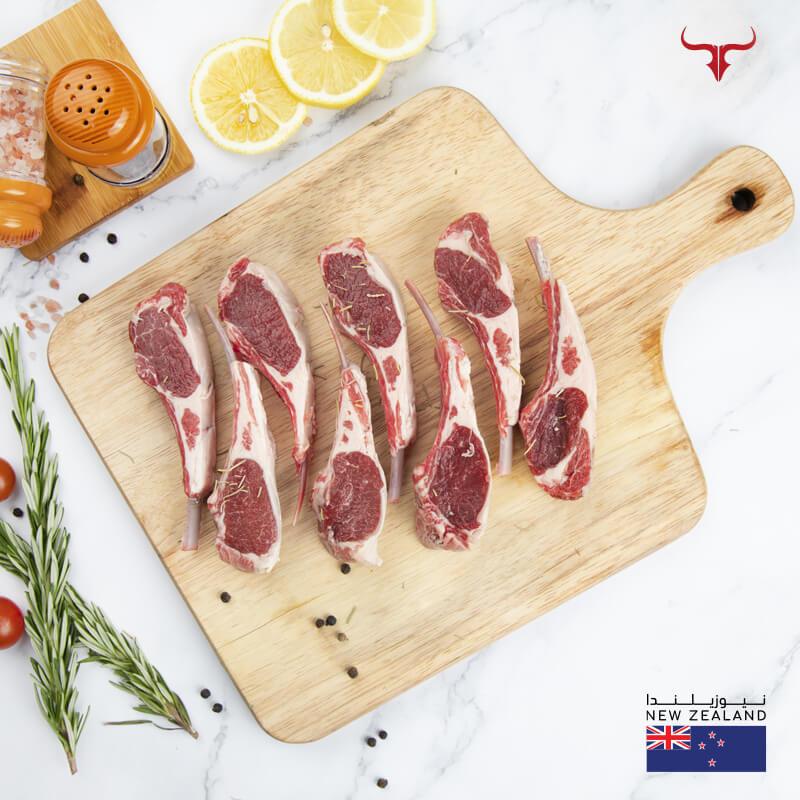 Muscat Livestock New Zealand Lamb NZ Bone-in Lamb Ribs Frenched Cap Off 4 - 5 pieces  500gm