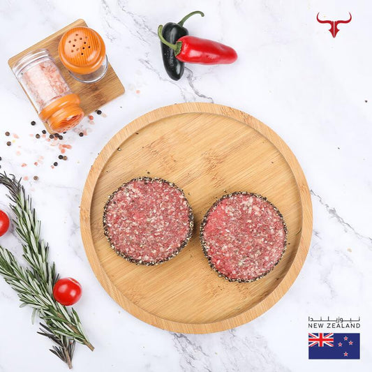 Muscat Livestock Seasoned NZ Grass-Fed Beef Fresh Seasoned Pepper Burger - 125gmx2